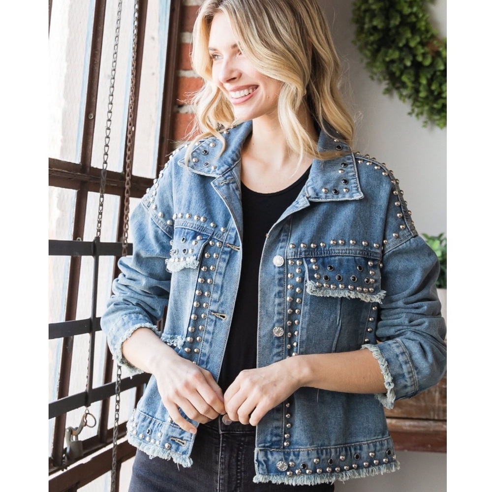 Studded denim jacket!